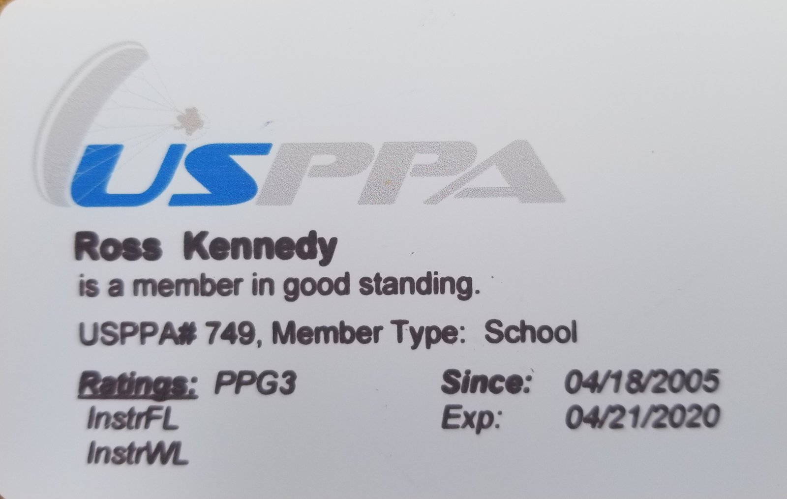 Powered-parachute instructor credential